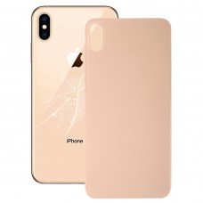 Easy Replacement Big Camera Hole Glass Back Battery Cover with Adhesive for iPhone XS Max(Gold)