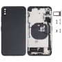 Batteri Back Cover Assembly (med sidoknappar och högtalare och Motor & Camera Lens & Card Fack & Strömbrytare + Volymknapp + Laddningsport + Signal Flex Cable & Wireless Laddningsmodul) för iPhone XS Max (Svart)