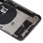 Batteri Back Cover Assembly (med sidoknappar och högtalare och Motor & Camera Lens & Card Fack & Strömbrytare + Volymknapp + Laddningsport + Signal Flex Cable & Wireless Laddningsmodul) för iPhone XS Max (Svart)