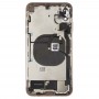 Batteri Back Cover Assembly (med sidoknappar och högtalare och Motor & Camera Lens & Card Fack & Strömbrytare + Volymknapp + Laddningsport + Signal Flex Cable & Wireless Laddningsmodul) för iPhone XS Max (guld)