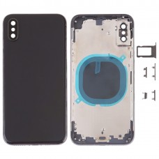 Back Cover with Camera Lens & SIM Card Tray & Side Keys for iPhone XS(Black)