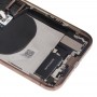 Batteri Back Cover Assembly (med sidoknappar och högtalare & Motor & Camera Lens & Card Fack & Strömknapp + Volymknapp + Laddningsport + Signal Flex Cable & Wireless Laddningsmodul) för iPhone XS (Gold)