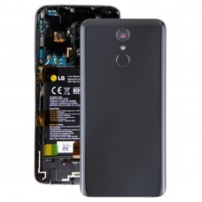 Batería cubierta trasera con sensor de lente de la cámara y de la huella digital para LG Q7 / Q7 + (Negro)