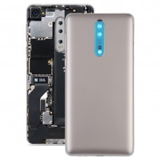 Couverture arrière de la batterie avec lentille de caméra et touches latérales pour Nokia 8 (or)