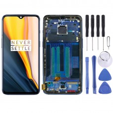 AMOLED Material LCD Screen and Digitizer Full Assembly with Frame for OnePlus 7(Blue) 