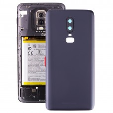 Frosted batteria Cover posteriore con obiettivo della fotocamera per OnePlus 6 (nero)