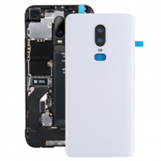 Gładka powierzchnia baterii tylna pokrywa dla OnePlus 6 (biały) 