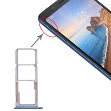 Plateau de carte SIM + plateau de carte SIM + plateau de carte micro SD pour Xiaomi Redmi 7A (Bleu foncé)