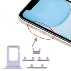 Bandeja de tarjeta SIM + tecla lateral para iPhone 11 (púrpura)