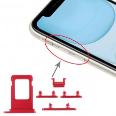 SIM-kortfack + sidoknapp för iPhone 11 (röd)