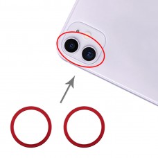 2 PCS Rear Camera Glass Lens Metal Protector Hoop Ring for iPhone 11(Red) 