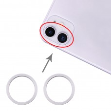 2 бр. Задна камера стъклена леща метален защитник обръч за iPhone 11 (сребро)
