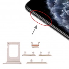 SIM Card מגש + Side מפתח עבור iPhone 11 Pro / 11 Pro מקס (לבן)
