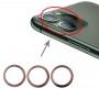 3 PCS trasera del objetivo de la cámara de cristal Metal Protector anillo del aro para el iPhone 11 y Pro 11 Pro Max (Oro)