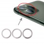 3 ks Zadní fotoaparát Skleněné objektivy kovový Protector Hoop Ring pro iPhone 11 Pro & 11 Pro Max (Silver)