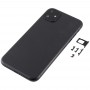 Vissza ház fedele az i11 megjelenésével iPhone XR (SIM-kártya tálca és oldalsó gombok) (fekete)