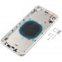 Vissza ház fedele az i11 megjelenésével iPhone XR (SIM-kártya tálca és oldalsó gombok) (fehér)