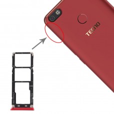 Zásobník karty SIM + SIM karta Zásobník + Micro SD karta Zásobník pro Tenco Camon X Pro CA8 (červená)