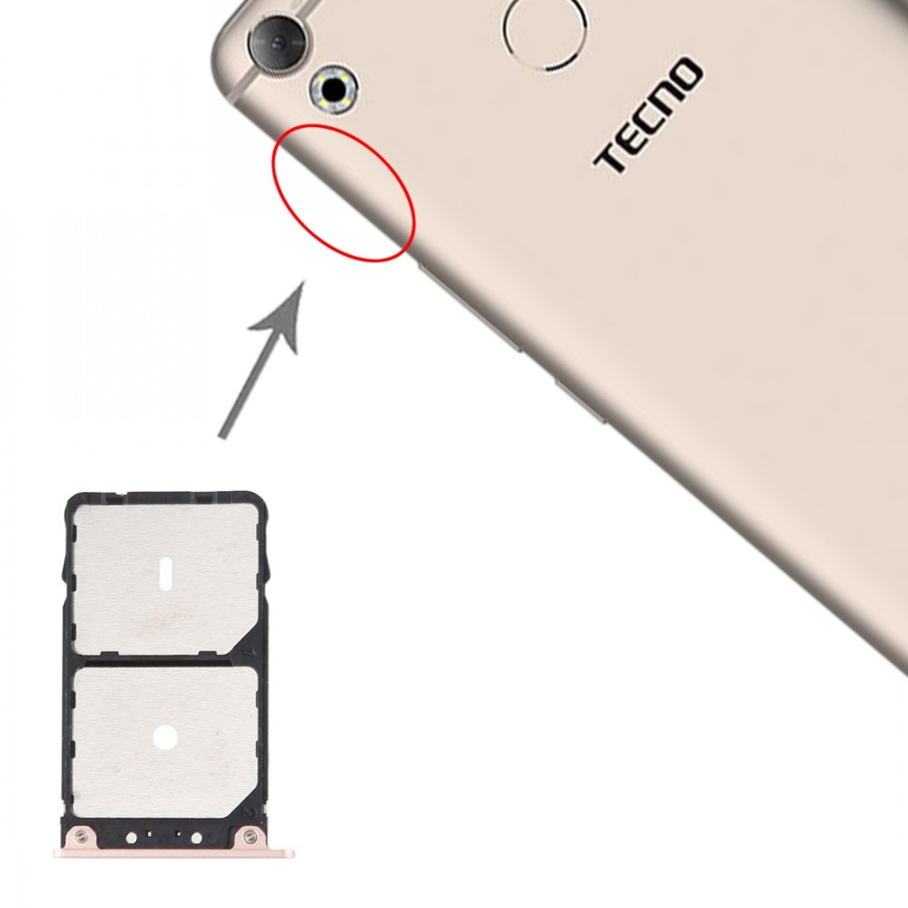 SIM Card Tray + SIM Card Tray for Tenco Camon CX C10 (Gold)