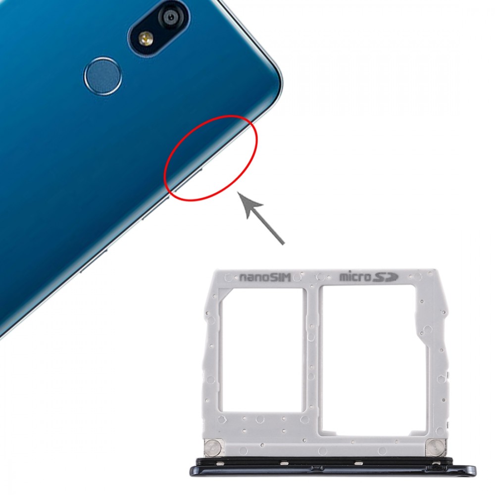 SIM Card Tray + Micro SD Card Tray for LG K40 / K12 Plus / X4 (2019) / X420EM / X420BMW / X420HM / X420 / X420N (Silver)