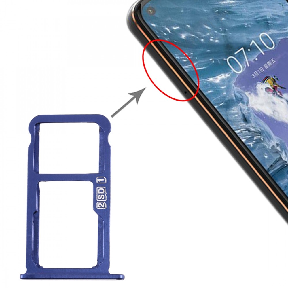 SIM Card Tray + SIM Card Tray / Micro SD Card Tray for Nokia  X7 / 8.1 / 7.1 Plus / TA-1131(Blue)