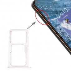 SIM ბარათის Tray + SIM ბარათის Tray / Micro SD Card Tray for Nokia X7 / 8.1 / 7.1 Plus / TA-1131 (ვერცხლისფერი)