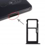 SIM-kort fack + SIM-kort fack / Micro SD-kort fack för Nokia 7,1 / TA-1100 TA-1096 TA-1095 TA-1085 TA-1097 (Svart)