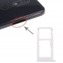 SIM-карты лоток + SIM-карты лоток / Micro SD-карты лоток для Nokia 7.1 / TA-1100 TA-1096 TA-1095 TA-1085 TA-1097 (серебро)