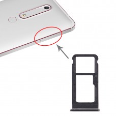 SIM ბარათის Tray + SIM ბარათის Tray / Micro SD Card Tray for Nokia 6.1 / 6 (2018) / TA-1043 TA-1045 TA-1050 TA-1054 TA-1068 (Black)