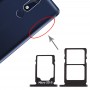 SIM-карты лоток + SIM-карты лоток + Micro SD Card Tray для Nokia 5.1 TA-1075 (черный)