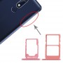 SIM-kort fack + SIM-kort fack + Micro SD-kort fack för Nokia 5,1 TA-1075 (lila röd)