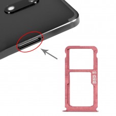 SIM Card Tray + SIM Card Tray / Micro SD Card Tray for Nokia 7 Plus TA-1062 (Purplish Red) 