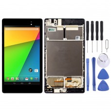 Pantalla LCD y digitalizador Asamblea con marco completo para Asus Google Nexus 7 segundo ME571KL 2013 (versión 3G) (Negro) 