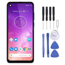 LCD Screen and Digitizer Full Assembly for Motorola One Vision (Blue)
