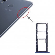 La bandeja de tarjeta SIM bandeja de tarjeta SIM + + Micro SD Card bandeja para Asus Zenfone Max M2 ZB633KL (azul)