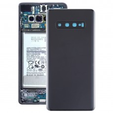 Batterie-rückseitige Abdeckung mit Kameraobjektiv für Galaxy S10 + (Schwarz)