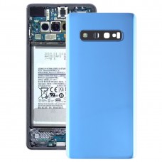 Batterie-rückseitige Abdeckung mit Kameraobjektiv für Galaxy S10 + (blau)