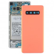 Аккумулятор Задняя крышка с объектива камеры для Galaxy S10 (розовый)