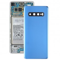 Batterie-rückseitige Abdeckung mit Kameraobjektiv für Galaxy S10 (blau)