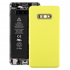Аккумулятор Задняя крышка с объектива камеры для Galaxy S10e (желтый)
