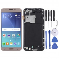 TFT Material LCD Screen and Digitizer Full Assembly with Frame for Galaxy J7 (2015) / J700F(Gold)