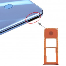 La bandeja de tarjeta SIM bandeja + tarjeta micro SD para Galaxy A20 A30 A50 (naranja)