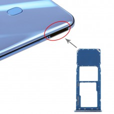 La bandeja de tarjeta SIM bandeja + tarjeta micro SD para Galaxy A20 A30 A50 (azul)