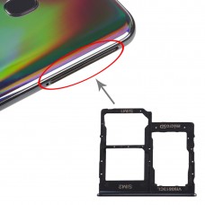 SIM картата тава + SIM Card Tray + Micro SD Card тава за Galaxy A40 (черен)