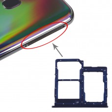 SIM-карти лоток + SIM-карти лоток + Micro SD-карти лоток для Galaxy A40 (темно-синій)