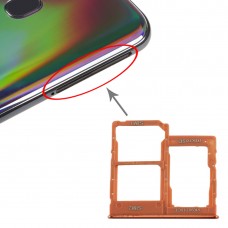 SIM karta Tray + SIM karta zásobník + Micro SD Card Tray pro Galaxy A40 (oranžová)