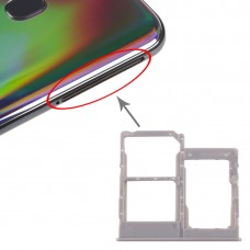 SIM-kort fack + SIM-kort fack + Micro SD-kort fack för Galaxy A40 (grå)