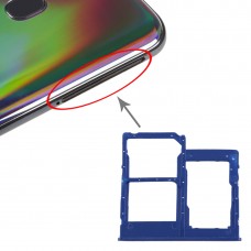 SIM karta Tray + SIM karta zásobník + Micro SD Card Tray pro Galaxy A40 (modrá)