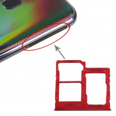 SIM-карты лоток + SIM-карты лоток + Micro SD-карты лоток для Galaxy A40 (красный)