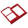 SIM karta Tray + SIM karta zásobník + Micro SD Card Tray pro Galaxy A40 (Red)
